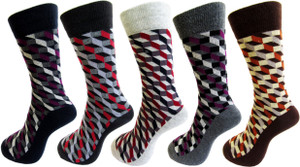 Rc. Royal Class Men's Self Design Crew Length Socks