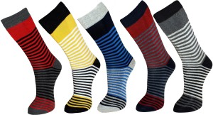 Vinenzia Men's Striped Crew Length Socks