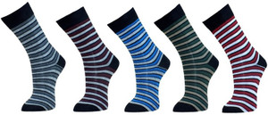 Lotus Leaf Men's Striped Footie Socks