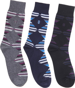 Graceway Men's Geometric Print Crew Length Socks