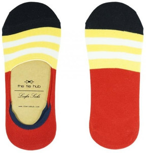 The Tie Hub Men's Striped No Show Socks