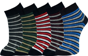 Marc Men's Striped Ankle Length Socks