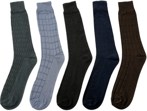 Mikado Premium Cotton Men's Self Design Crew Length Socks