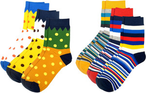 Color Fevrr Men & Women Mid-calf Length Socks
