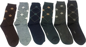 Graceway Men's Geometric Print Crew Length Socks