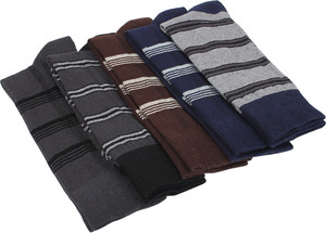 Mikado Stylish Delight Men's Striped Crew Length Socks