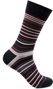 Bonjour Men's Striped Crew Length Socks