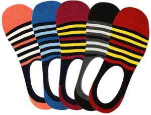 Tahiro Men & Women Striped Ankle Length Socks, Footie Socks, No Show Socks, Low Cut Socks