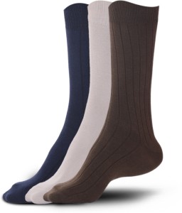 Peter England Men's Solid Mid-calf Length Socks