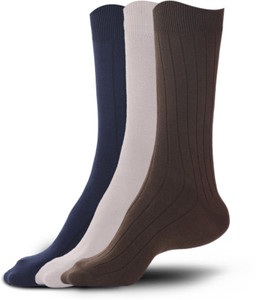 Peter England Men's Solid Mid-calf Length Socks
