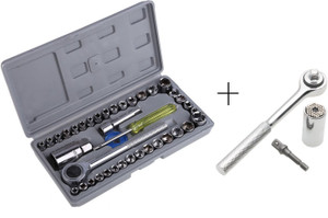 Snap N Grip AIWA 40 pcs Multi purpose Portable Combination Wrench with 1/4
