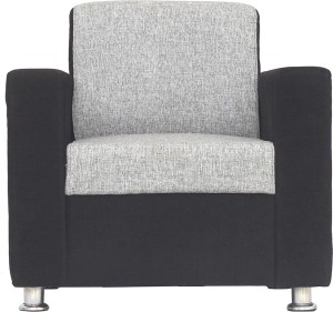 bharat lifestyle tulip 1 seater black grey color fabric 1 seater  sofa(finish color - grey)