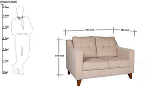 HomeTown Ravioli Fabric 2 Seater Sectional