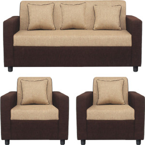 Gioteak Fabric 3 + 1 + 1 CREAM BROWN Sofa Set