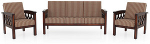 JFA PAOLINA Fabric 3 + 1 + 1 Darkwalnut Sofa Set