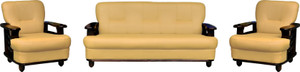Knight Industry Leatherette 3 + 1 + 1 Rosewood Finish Sofa Set