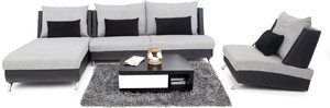 Furnicity Fabric 3 + 1 + 1 Light Grey Sofa Set
