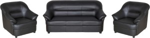 Sethu Furniture Fabric 3 + 1 + 1 Black Sofa Set