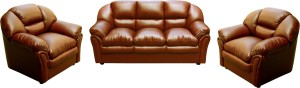 Knight Industry Leatherette 3 + 1 + 1 TAN Sofa Set