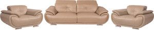 Home City Leatherette 3 + 1 + 1 Beige Sofa Set