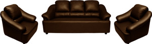 Knight Industry Leatherette 3 + 1 + 1 BROWN Sofa Set
