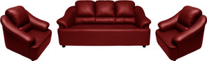 Knight Industry Leatherette 3 + 1 + 1 MAROON Sofa Set
