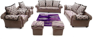 Furnicity Leatherette 4 + 1 + 1 Beige Sofa Set