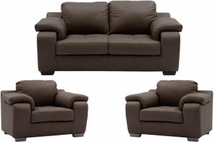 Comfy Sofa Leatherette 3 + 1 + 1 Brown Sofa Set