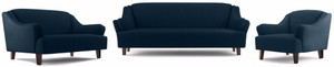Fabhomedecor Fabhomedecor Austin Fabric 3 + 2 + 1 Blue Sofa Set