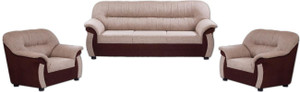 Furnicity Fabric 3 + 1 + 1 Brown Sofa Set