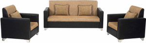 COMFY SOFA Leatherette 3 + 1 + 1 BROWN Sofa Set