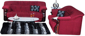 Home City DEFINE Fabric 3 + 2 Maroon Sofa Set