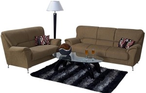 Home City PIPER Fabric 3 + 2 Brown Sofa Set