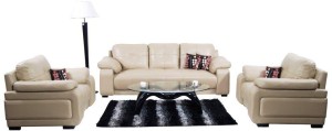 Home City GLORIA Leatherette 3 + 1 + 1 Beige Sofa Set