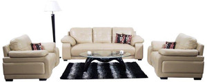 Home City GLORIA Leatherette 3 + 1 + 1 Beige Sofa Set