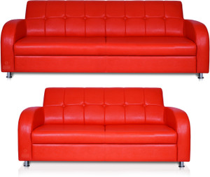 Dolphin Leatherette 3 2 Red Sofa Setconfiguration Straight