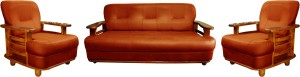 Knight Industry Leatherette 3 + 1 + 1 Walnut Brown Sofa Set