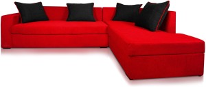 Dolphin Fabric 3 + 2 RED-Black Sofa Set