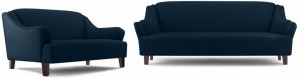 Fabhomedecor Austin Fabric 3 + 2 Dark Blue Sofa Set