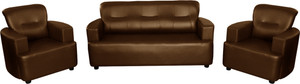 Knight Industry Leatherette 3 + 1 + 1 BROWN Sofa Set