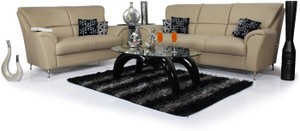 Home City Leatherette 3 + 2 Beige Sofa Set