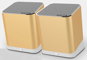 TRENDWOO TWINS Gold Bluetooth Dual Portable Bluetooth Mobile/Tablet Speaker