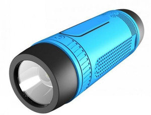 Selvel 4-in1 Waterproof Wireless Portable Bluetooth Speaker FM Radio with Powerful Torch 4000 mAh Powerbank and Travel Gear Holder Portable Bluetooth Mobile/Tablet Speaker