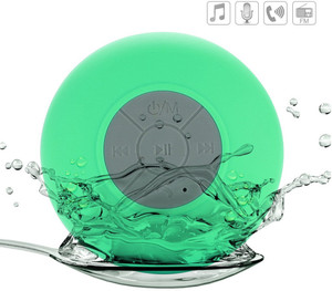 ShoppingKiSite Shower Bluetooth Speaker Waterproof Wireless Portable Audio System & Speakerphone Water Resistant + Suction Cup + Hands-free Calling + Stereo Mic + Universal Bluetooth 3.0 for All Devices Portable Bluetooth Mobile/Tablet Speaker