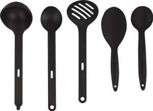 Tupperware 1 Rice Spoon 2 Curry Spoons 1 Sumbor Spoon 1 PurFarated Spoon Plastic Serving Spoon Set