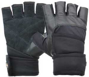 Nivia Pro Wrap GG-922 Medium Gym & Fitness Gloves (M, Black)