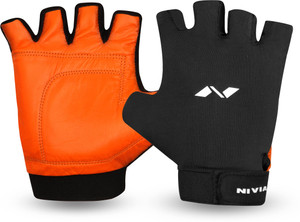 Nivia Dragon Gym & Fitness Gloves (L, Black, Orange)