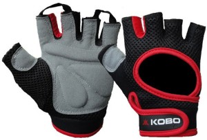 Kobo Training Gym & Fitness Gloves (M, Black, Red)