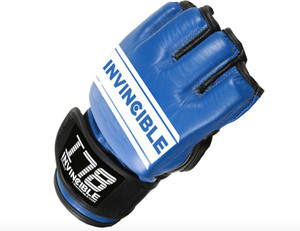 Invincible Open Palm MMA Combat Boxing Gloves (M, Blue)