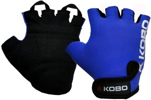 Kobo Exercise Weight Lifting Grippy Hand Protector Padded_BLUE Gym & Fitness Gloves (M, Assorted)